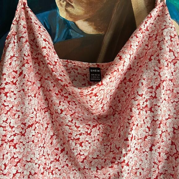 SHEIN Pink Floral Pattern Slip Dress L - Picture 5 of 16